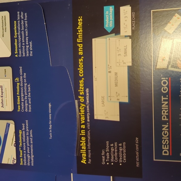 NWT/NIP (100 ct)🌟🤍AVERY matte white MED embossed TENT CARDS (#5305) printable - Picture 6 of 6